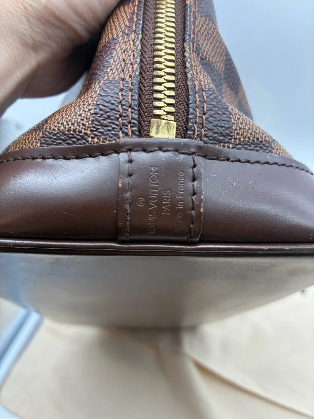 Louis Vuitton Damier Ebene Alma PM Hand bag with LV dustbag